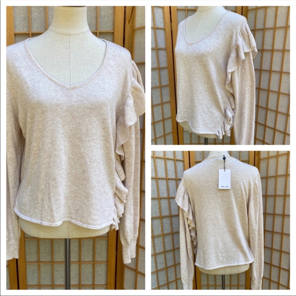 NWT John & Jenn Ruffled Sweater SZ M